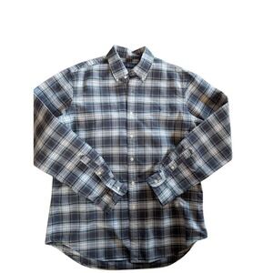 Men's Ralph Lauren Plaid Tartan 100% Cotton Long‎ Sleeve Button Up Size Large